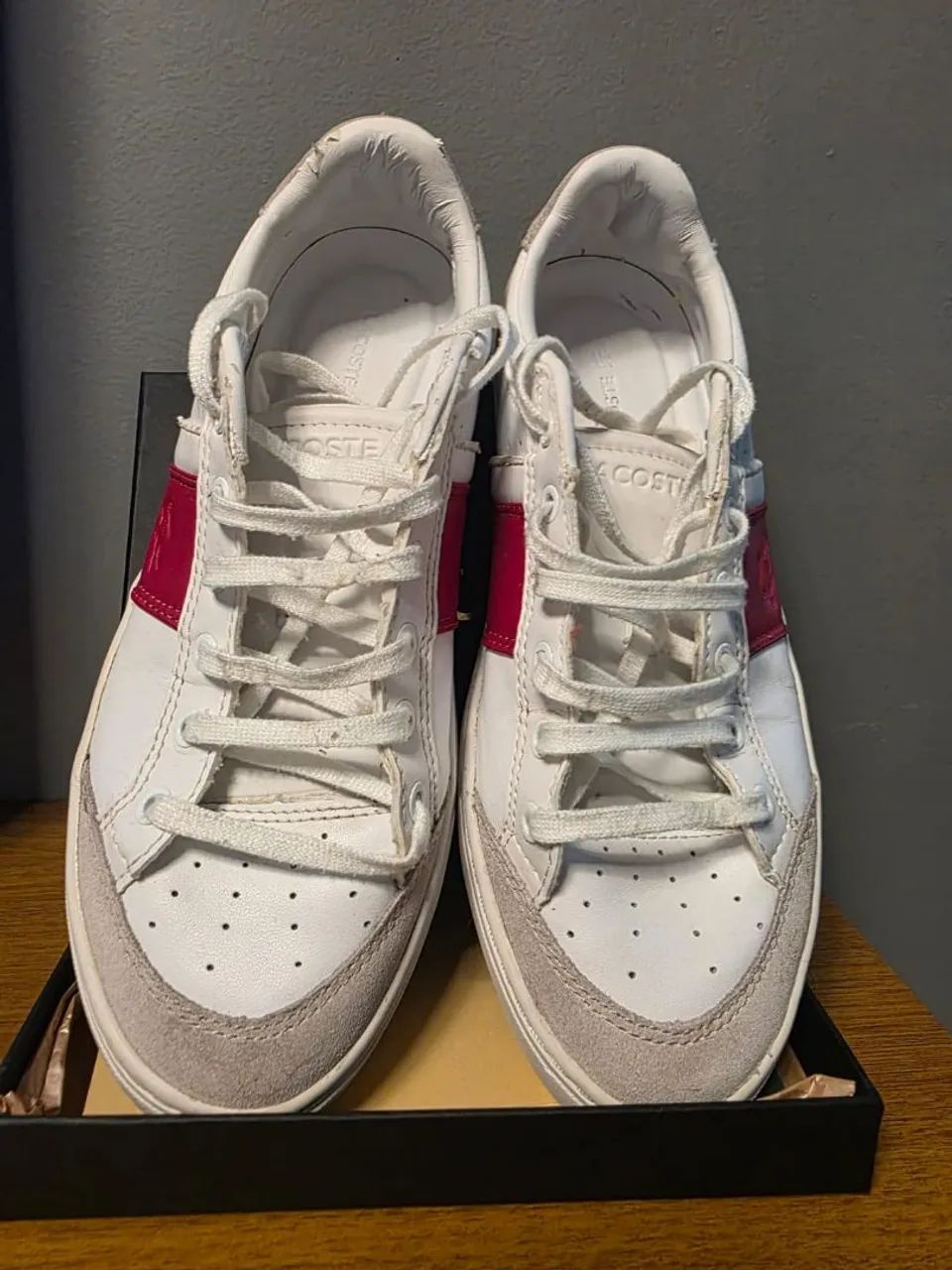 Tenis lacoste branco e vermelho  - Foto 3