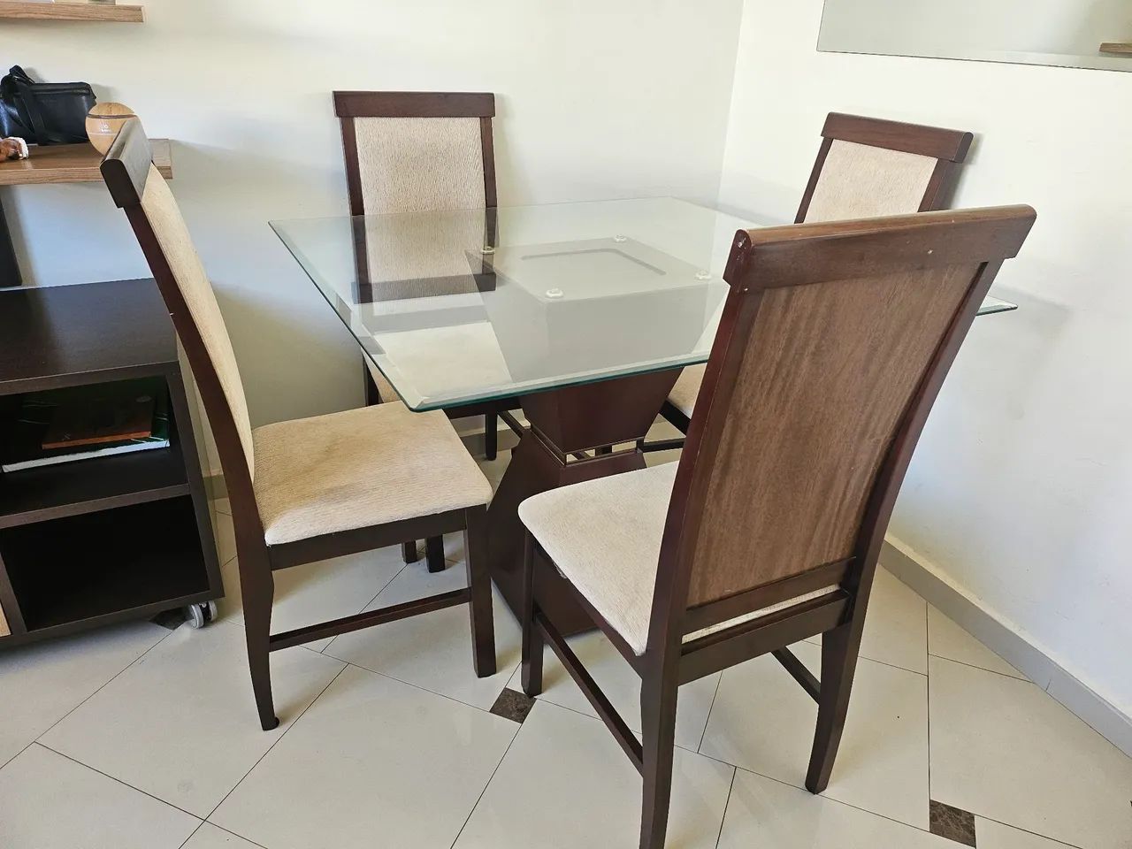 Mesa de vidro 4 lugares quadrada - Foto 3