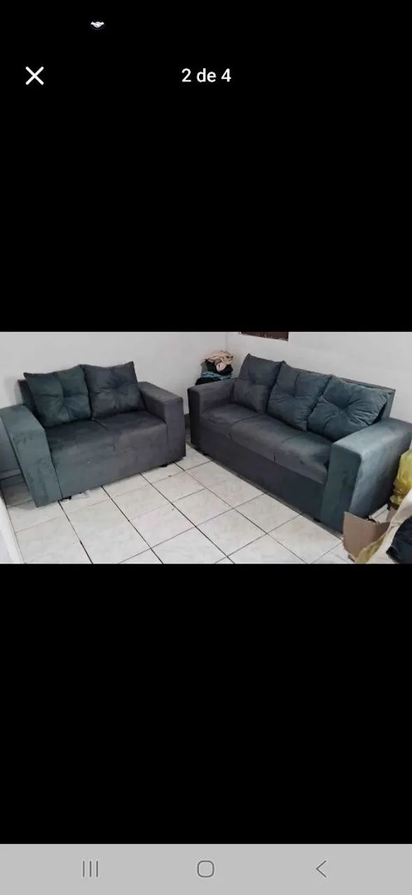 CONJUNTO DE SOFÁS COM ALMOFADAS SOLTAS