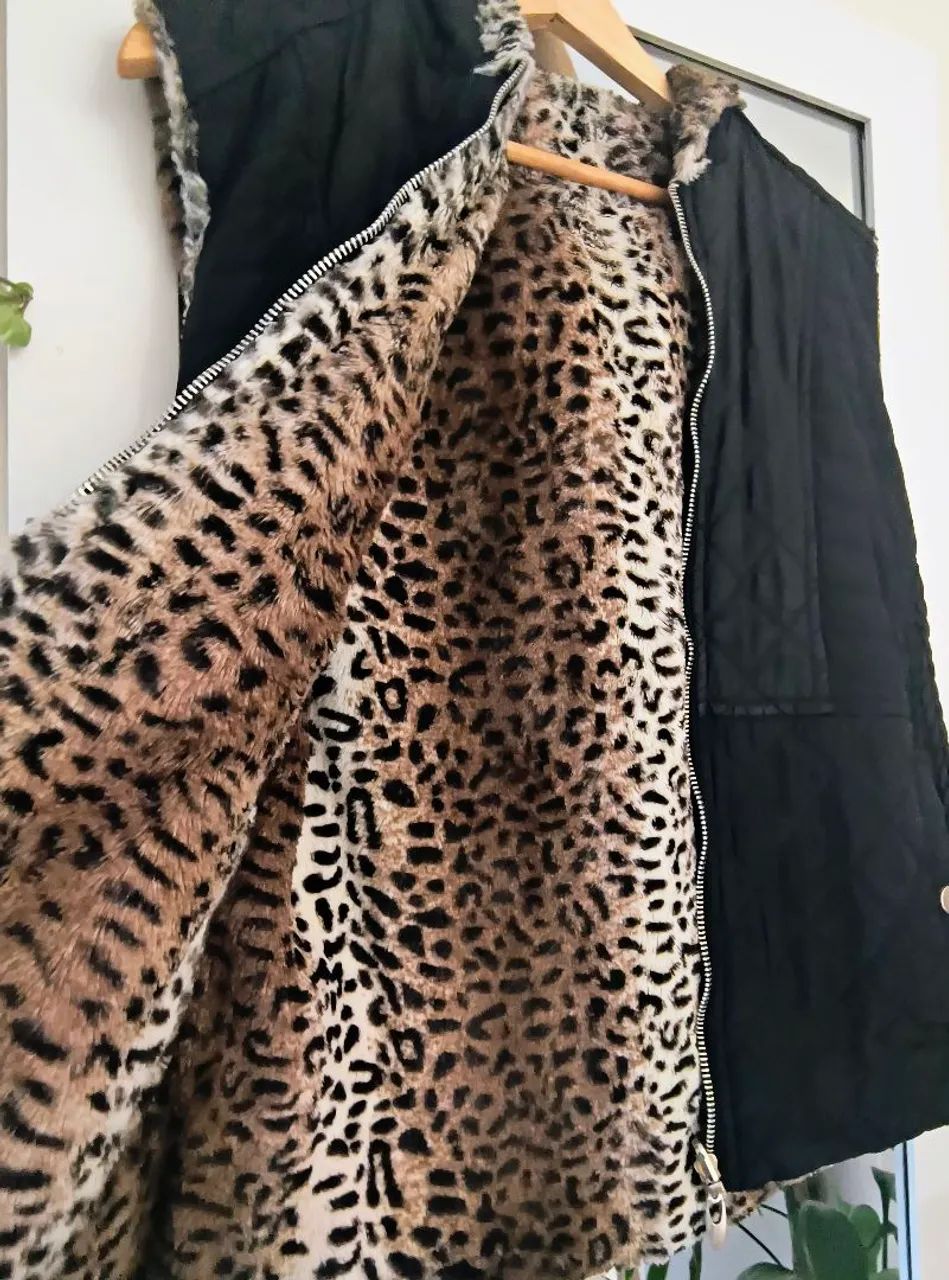 Desapego Roupas.  Colete inverno animal print  - Foto 3