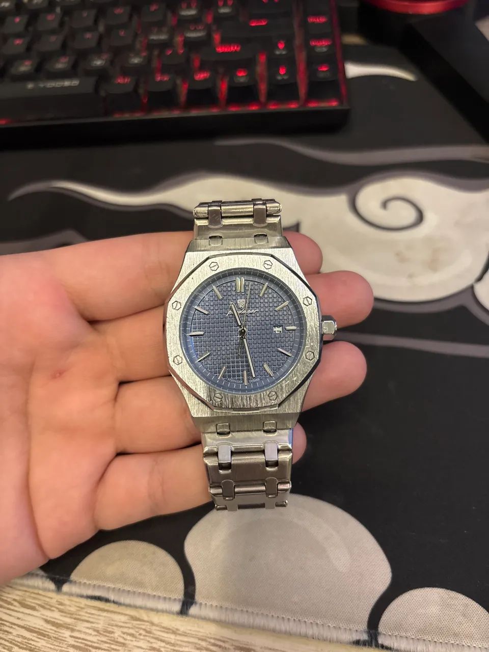Relógio Poedagar Original Masculino Aço Inox Azul - Excelente Estado