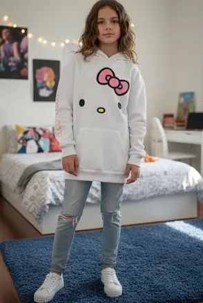 Moletom Oversized Hello Kitty - Estilo Aesthetic & Coquette - Foto 2