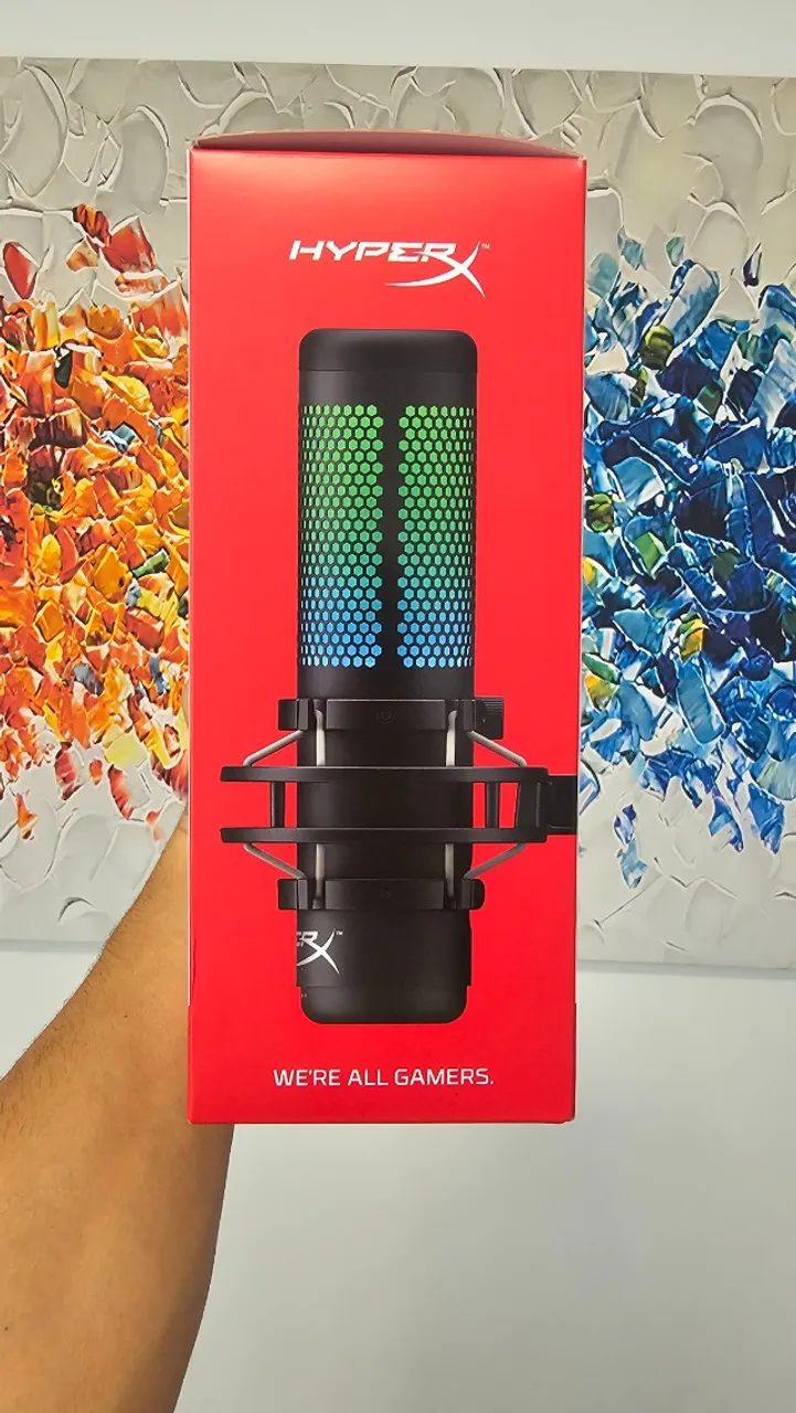 Microfone Gamer HyperX QuadCast S Podcast, Antivibração, LED RGB, USB, Compatível com PC,  - Foto 2