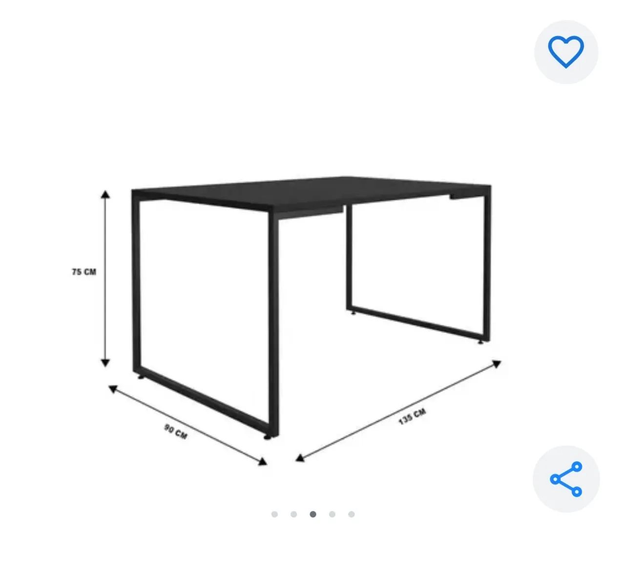 MESA PRETA ESTILO INDUSTRIAL