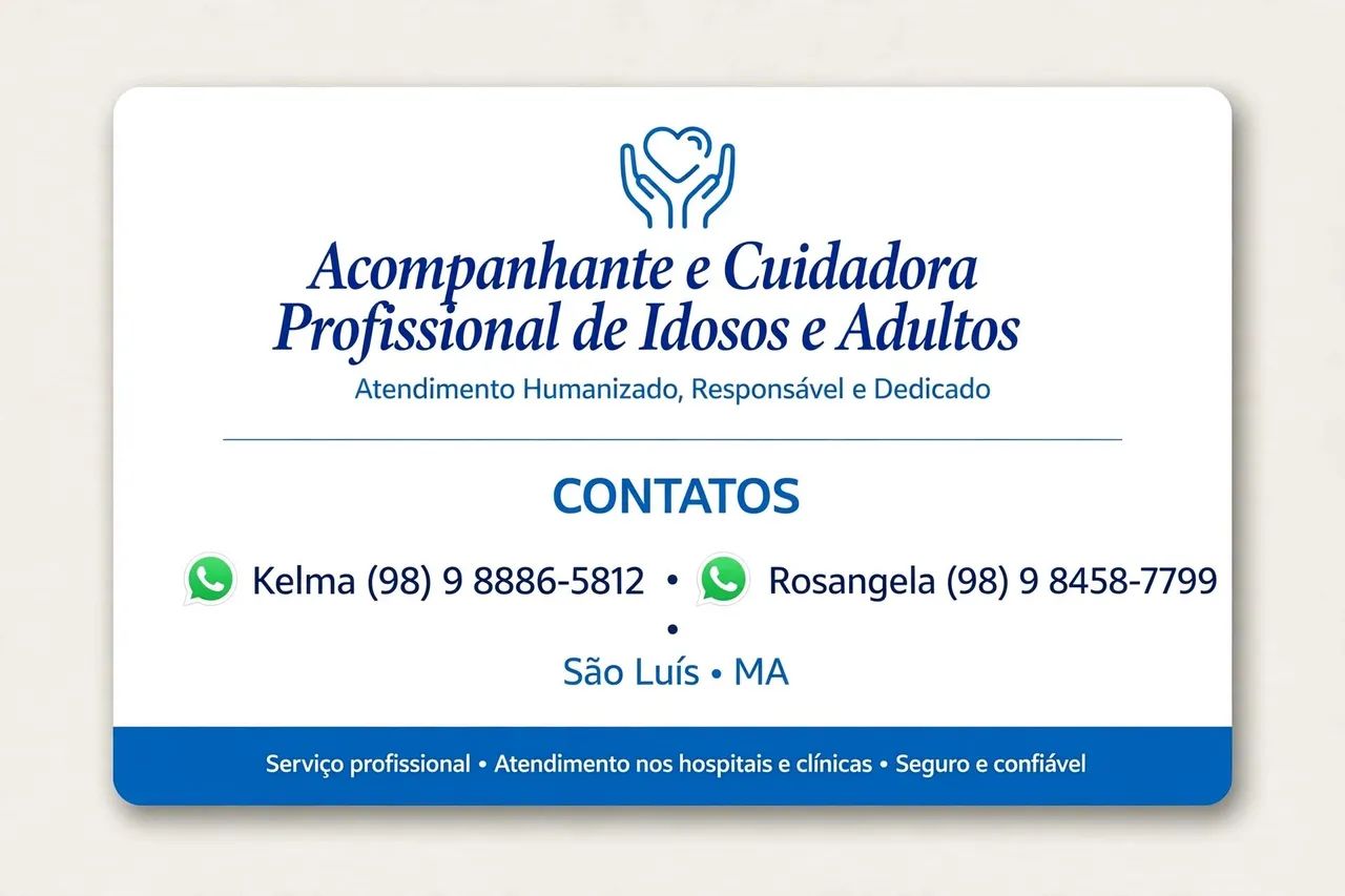 Acompanhante e Cuidadora. 