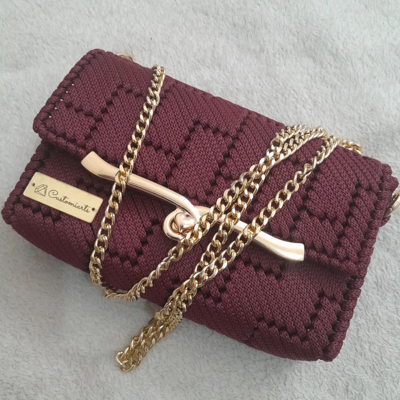 Bolsa Artesanal crochê na tela - Foto 4