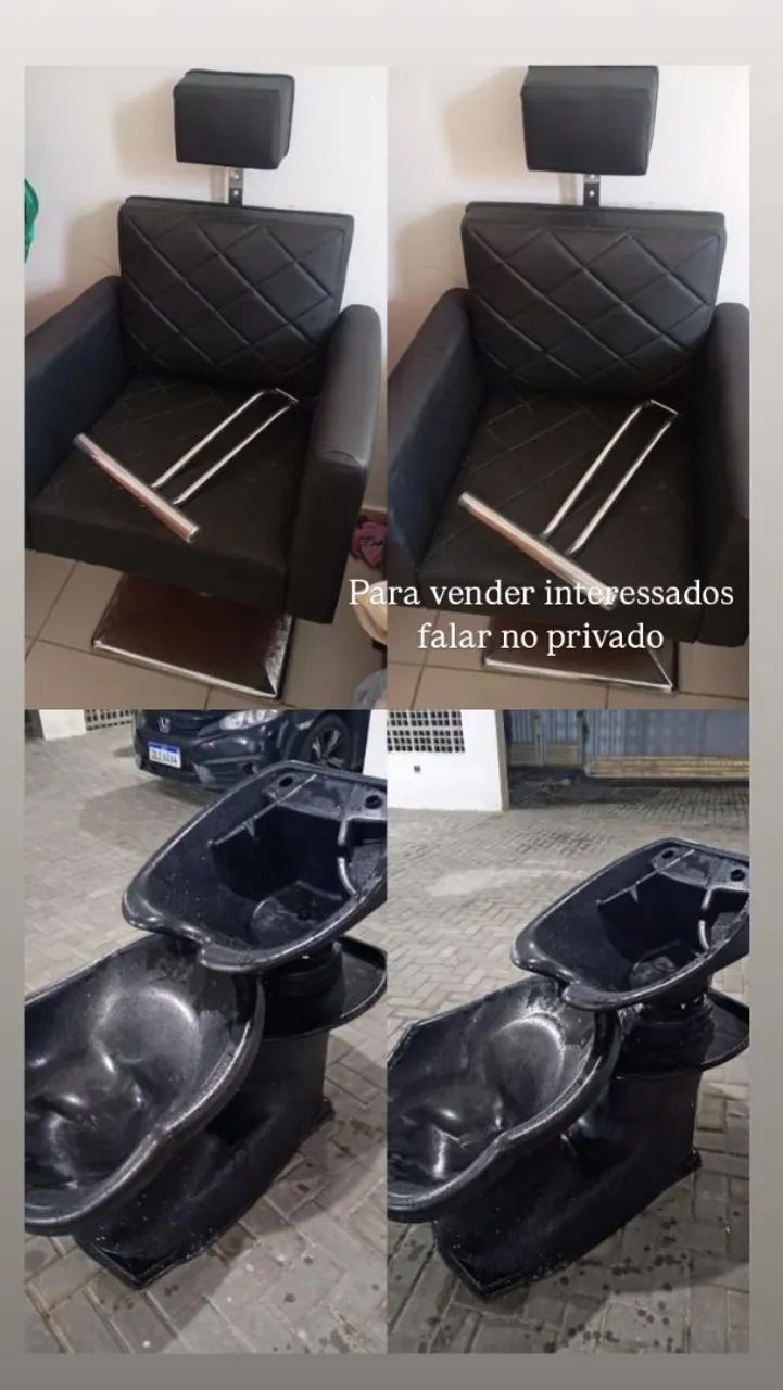 Vendo cadeira de barbeiro e lavatório  - Foto 5