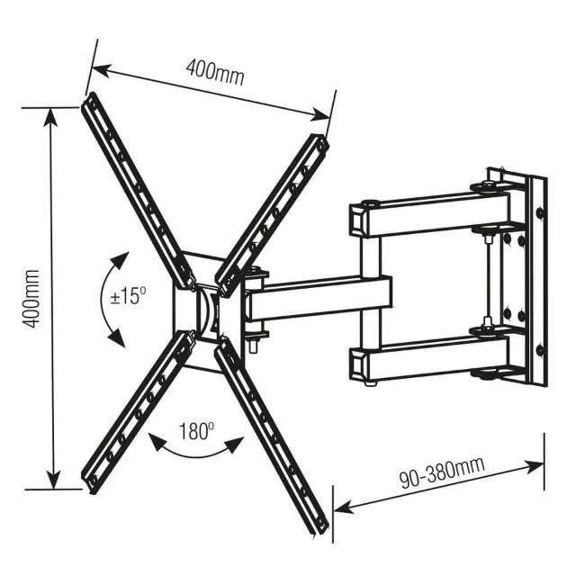 Suporte Tv Articulado Brasforma BRA 4.0 de 10 a 60 polegadas Preto - Foto 4