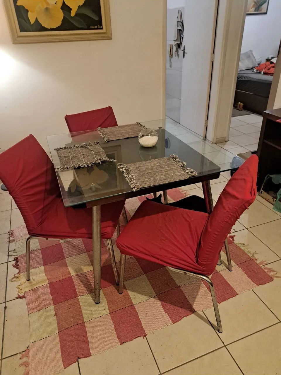 Mesa de jantar com tampo de vidro temperado  - Foto 2