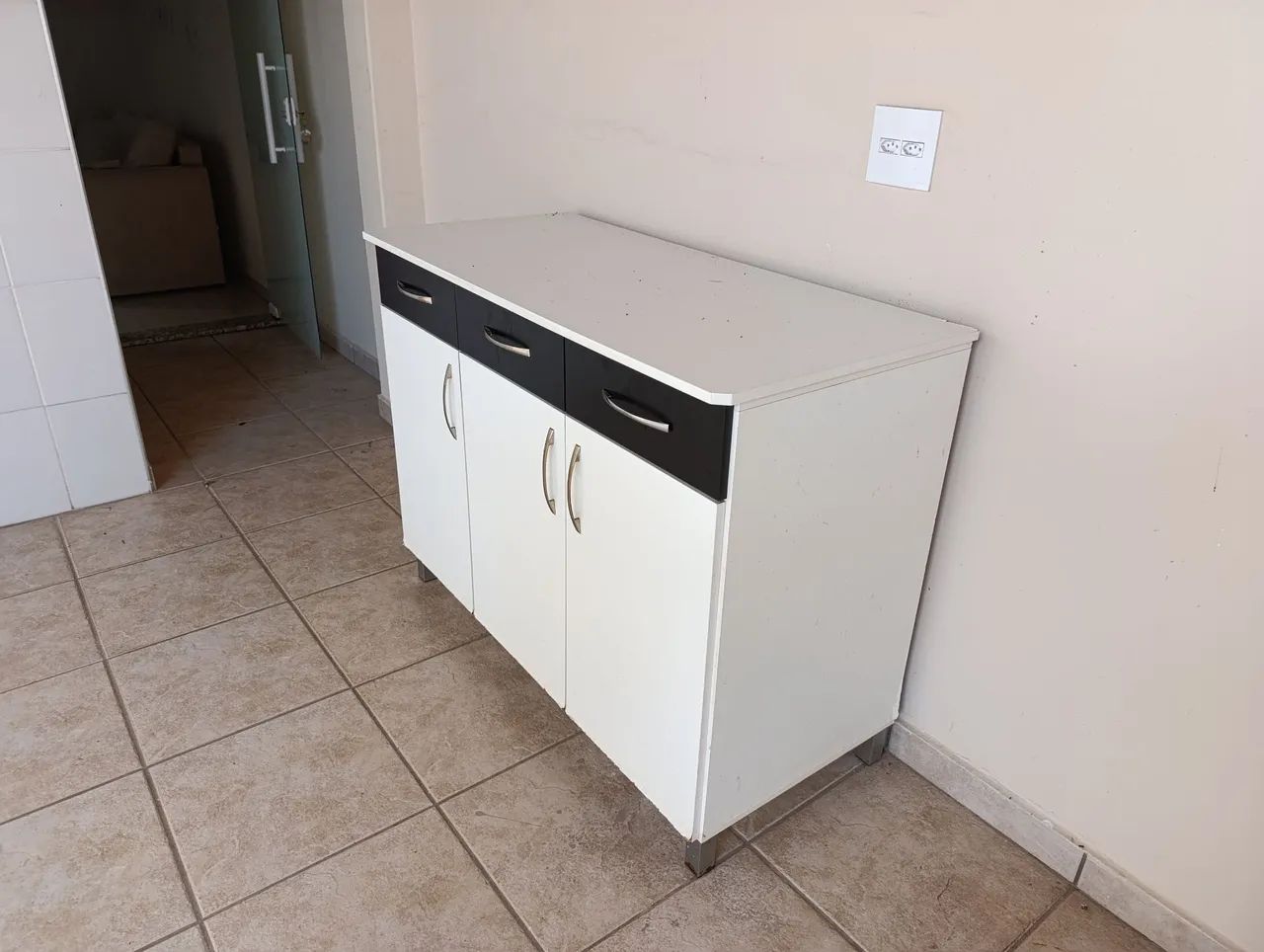 Balcão em MDF branco para cozinha - Foto 3