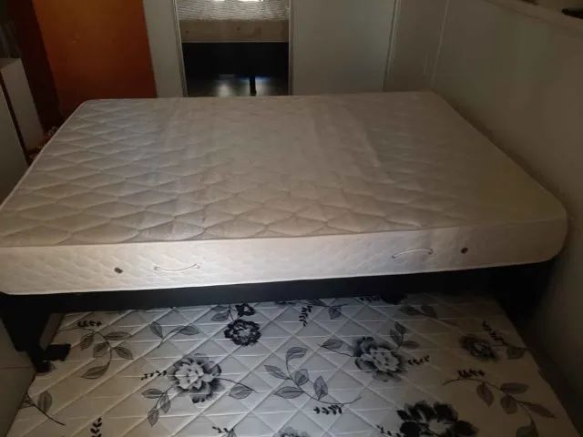 Cama casal com colchão de espuma D45 + cama auxiliar - Foto 3