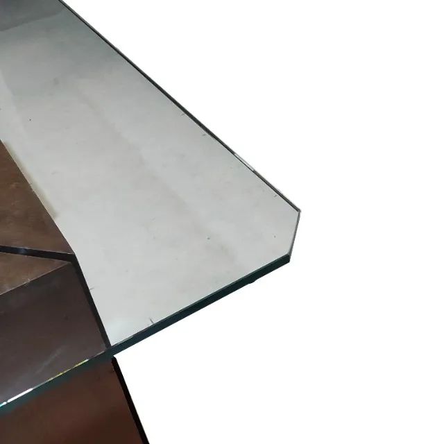 Mesa de jantar com tampo de vidro e dois cavaletes em madeira 170 x 90 - Foto 4