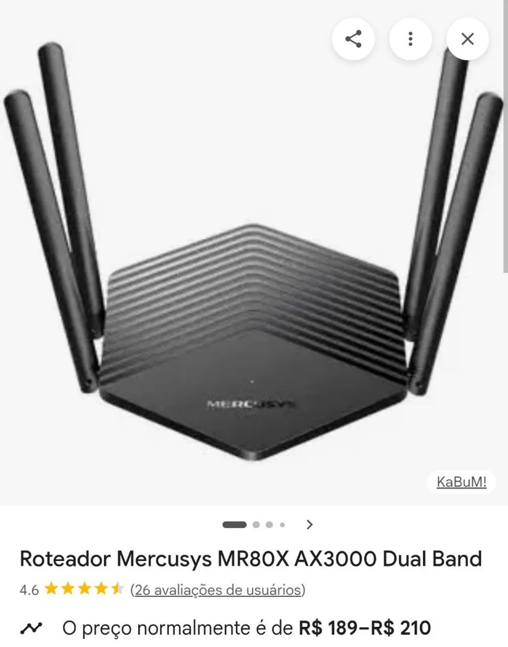 ROTEADOR MERCUSYS CON3XÃO G6