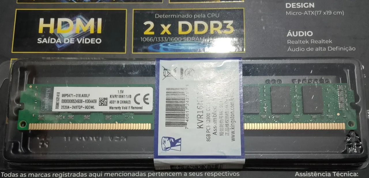 Memória ram Kingston DDR 3/1600Mhz - Foto 2