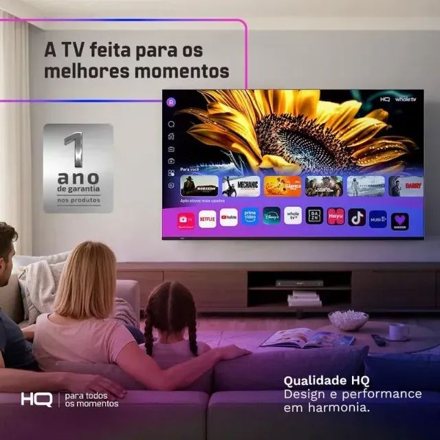 Smart TV HQ QLED 65 Polegadas 4K Dolby Audio Wi-Fi Bluetooth 3 HDMI 2 USB RJ45 Netflix - Foto 2