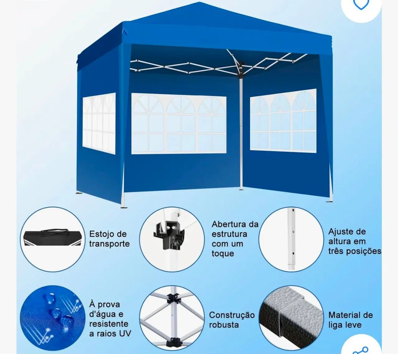 Tenda Sanfonada 3x3 Gazebo Nova