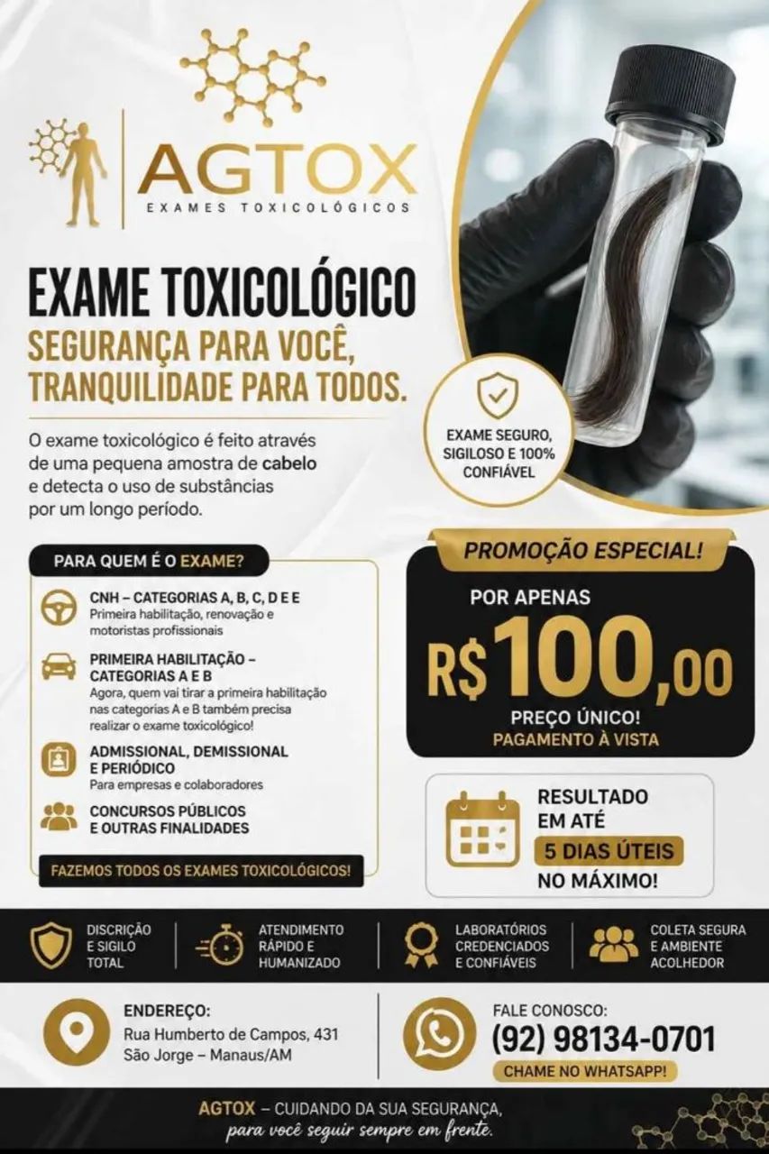 EXAME TOXICOLÓGICO 