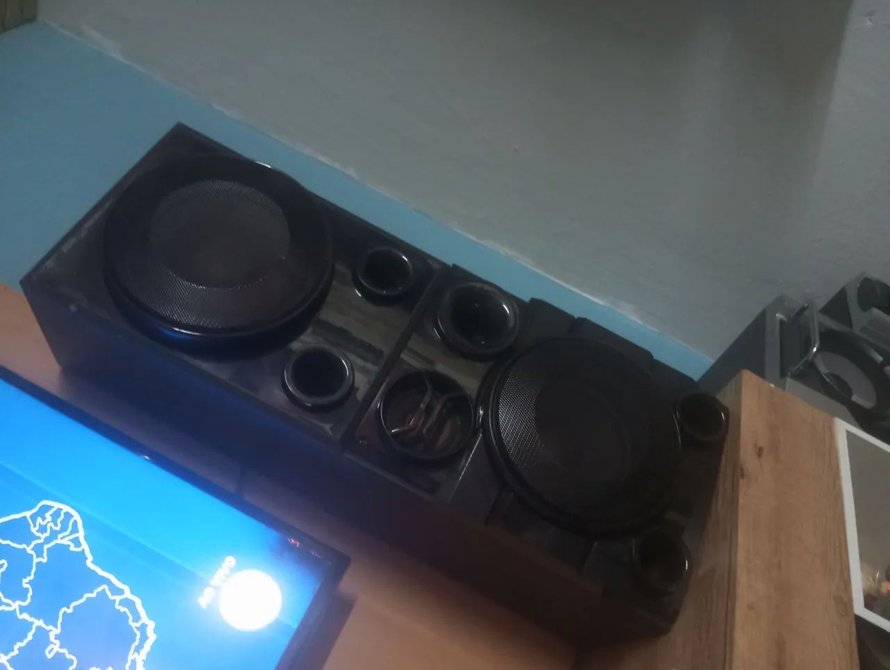 Receiver DENON com 3 caixas e um not buk  - Foto 3