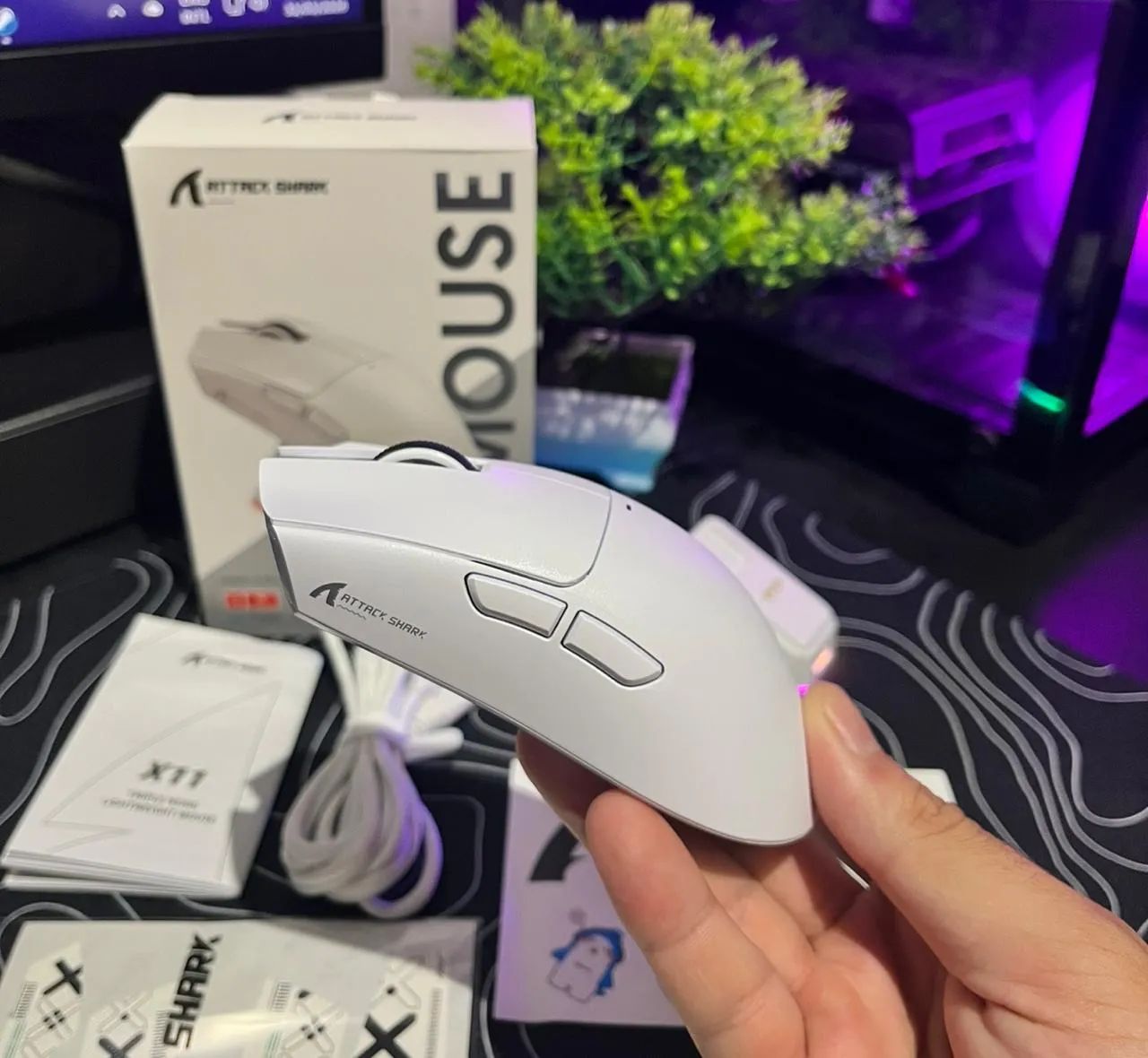 MOUSE ATTACK SHARK X11 BRANCO  - Foto 4