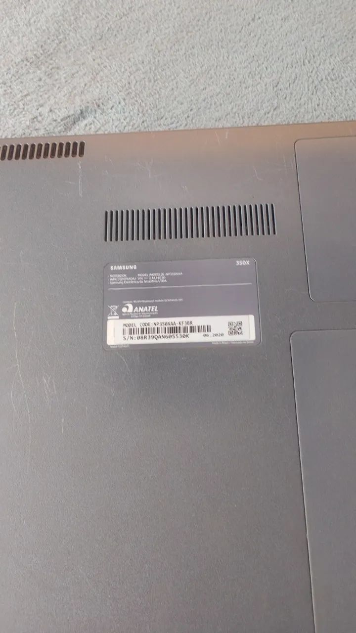 ? Notebook Samsung 15,6" - R$ 750  Samsung NP350XAA-KF3BR  Notebook funcionando  lento 