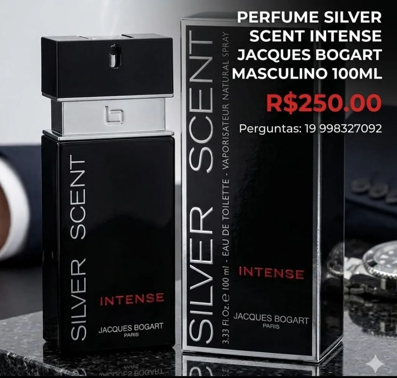 Perfume Silver Scent Intense Jacques Bogart Masculino 100ml