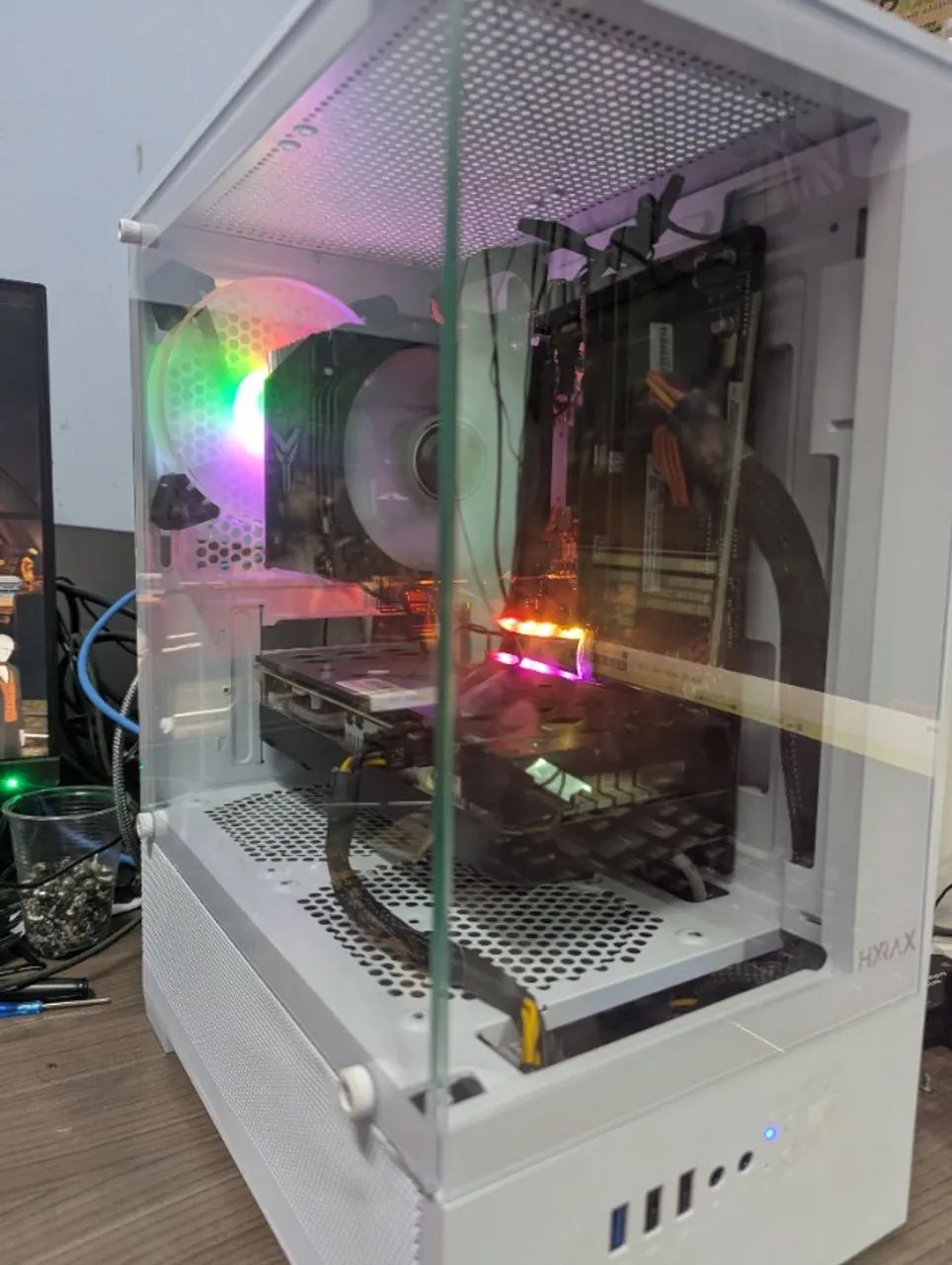 (vídeo) PC gamer ryzen 5500x3d 16gb ram ssd 512gb nvme nvidia geforce rtx 2070 branco