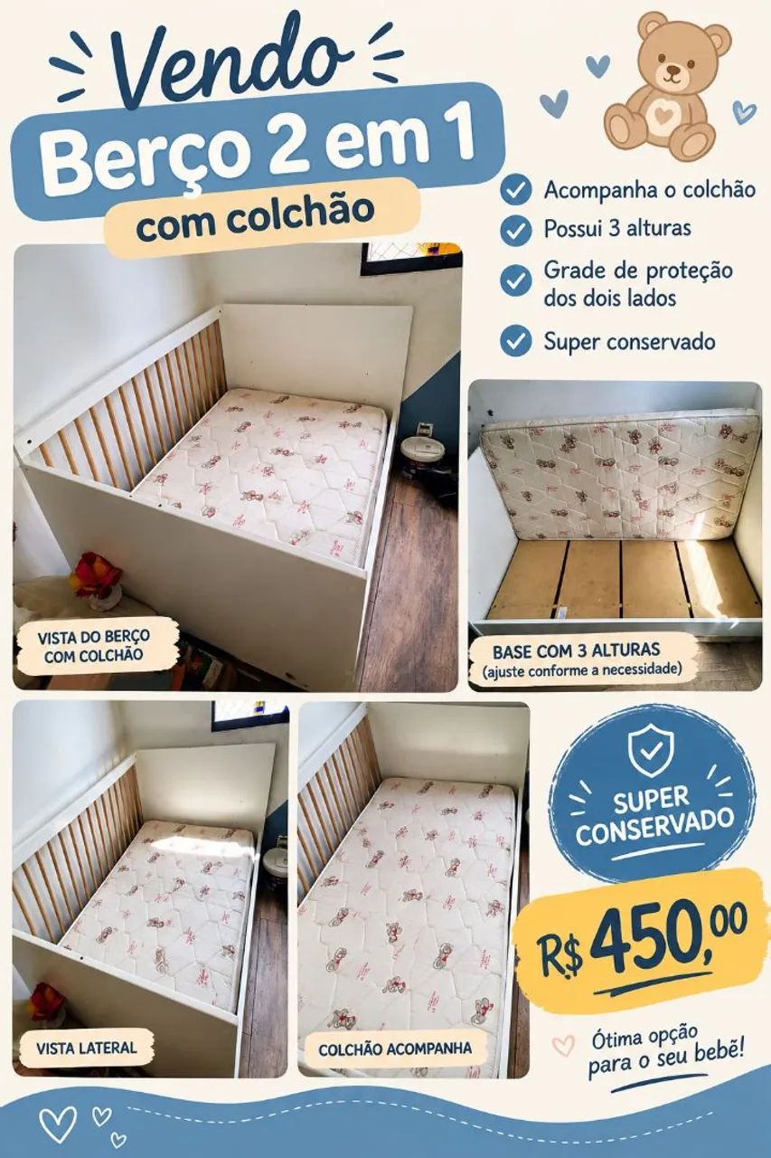 Berço 3 em 1