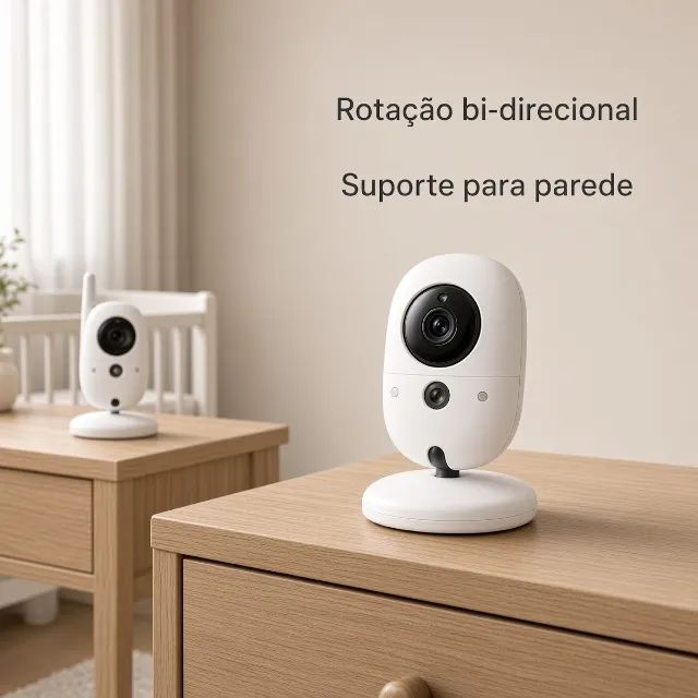 Babá Eletrônica com Câmera e Monitor 3.2 Polegadas Visão Noturna e Áudio Bidirecional - Foto 3