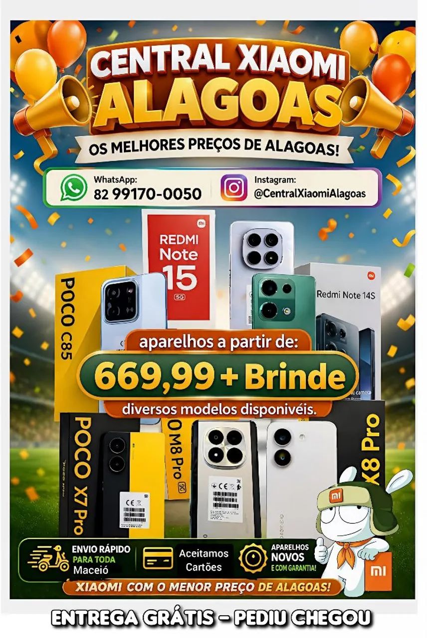 XIAOMI & REALME DIVERSOS MODELOS DISPONÍVEIS A PRONTA ENTREGA 