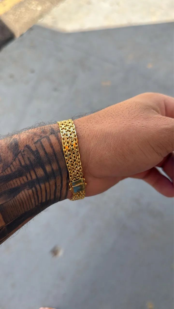 Cordão de ouro 32g pulseira de ouro 25g - Foto 3