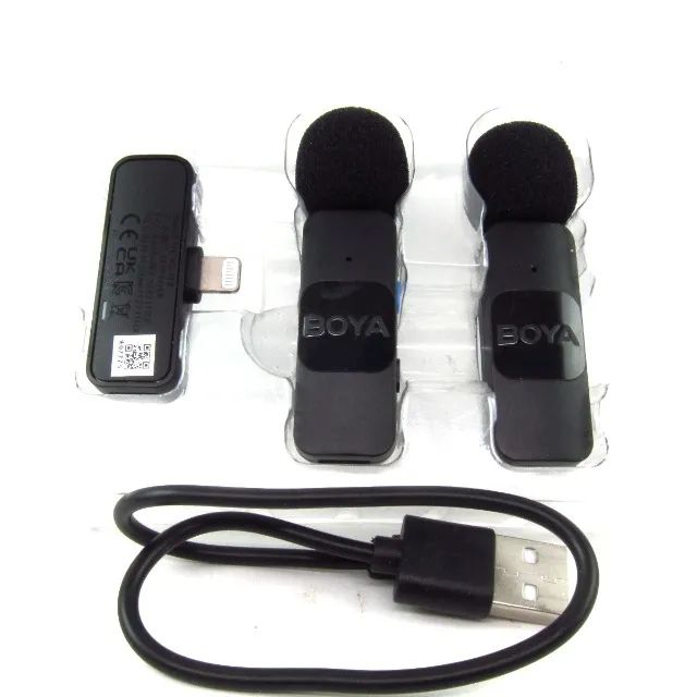  Microfone Sem Fio Lapela Boya BY-V2 iPhone iPad Profissional - Foto 4