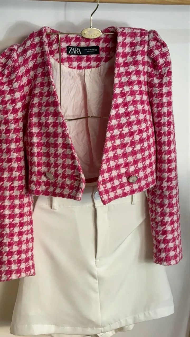 tweed cropped blazer Zara