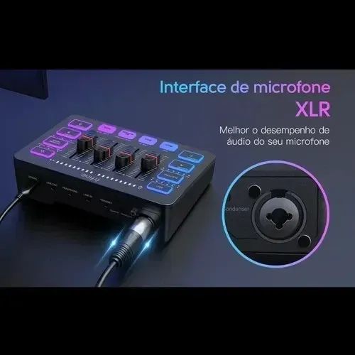 FIFINE Gaming Audio Mixer, Mixer RGB para PC de Streaming com Interface de Microfone XLR,  - Foto 4