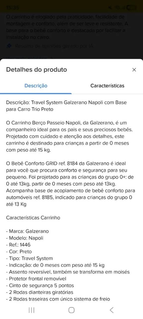 Carrinho Galzerano Napoli - Foto 3