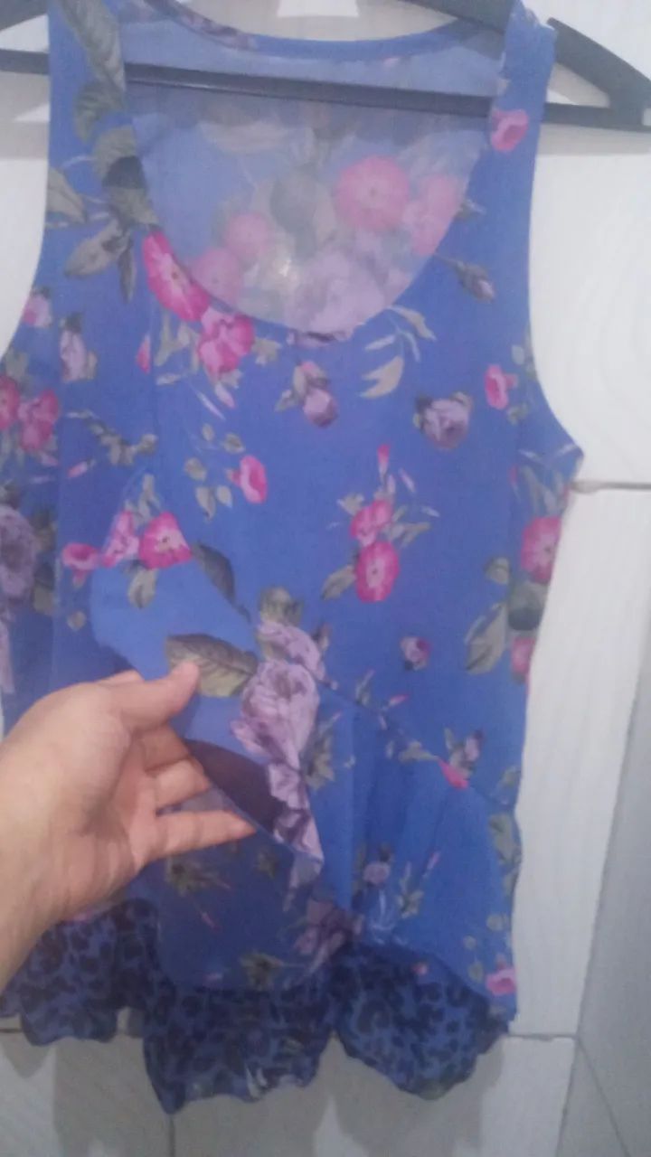 Camisa Regata Estampas Floral Feminina G  - Foto 3