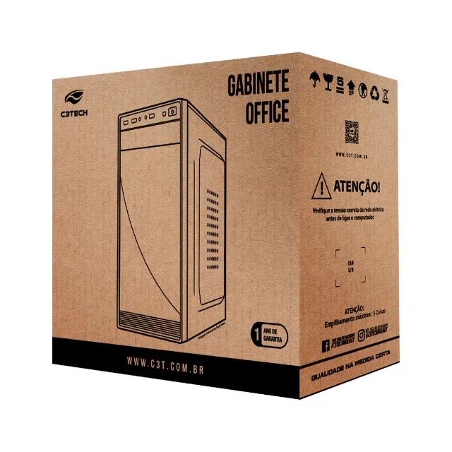 Gabinete Micro-ATX MT-36BK Sem fonte C3Tech - Foto 4