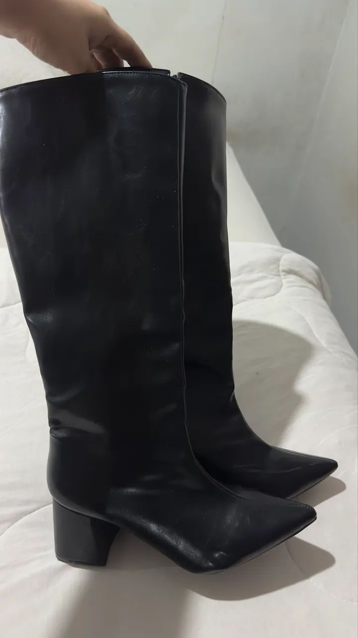 Bota cano alto preta - Foto 2