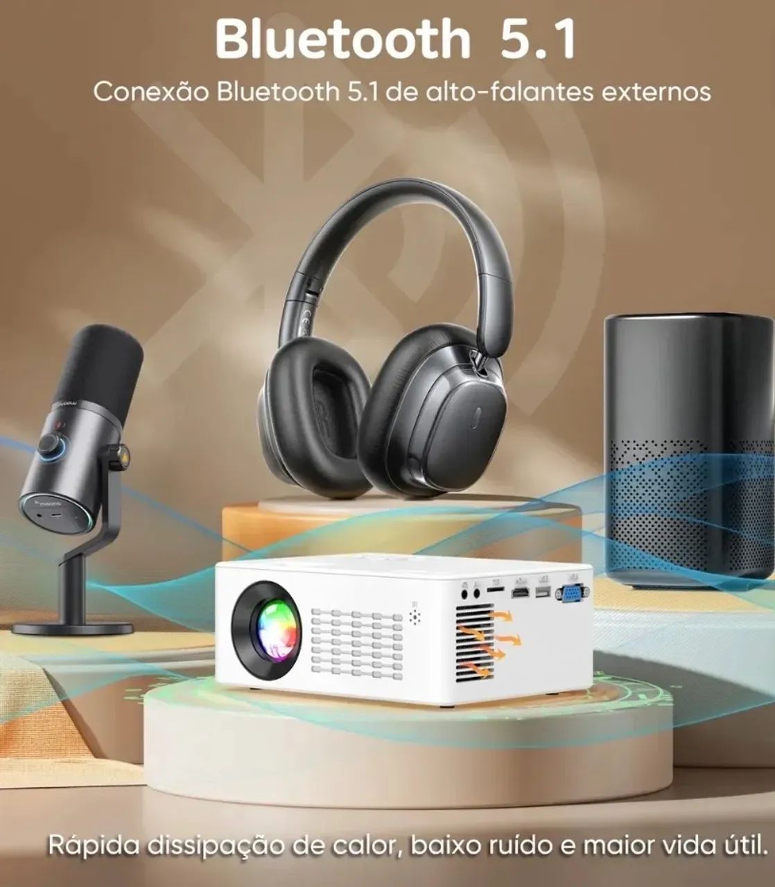 Projetor android  4k Wi-Fi portátil full hd  5g - Foto 4