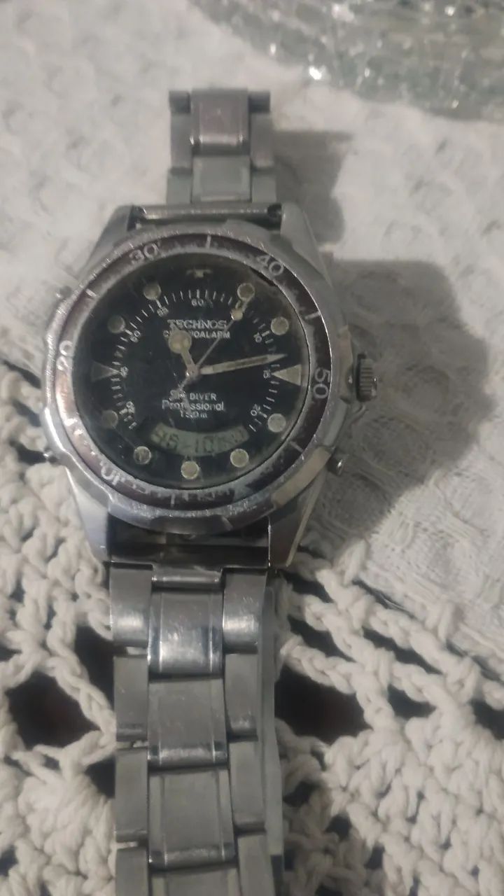 Relógio TECHNOS ORIGINAL SKYDIVER 150 M. - Foto 5
