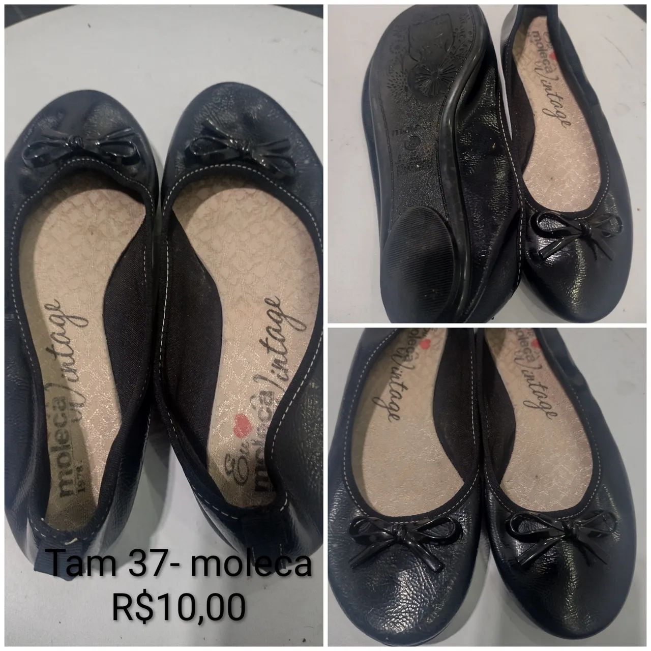 Sapatilha moleca preta Tam 37 