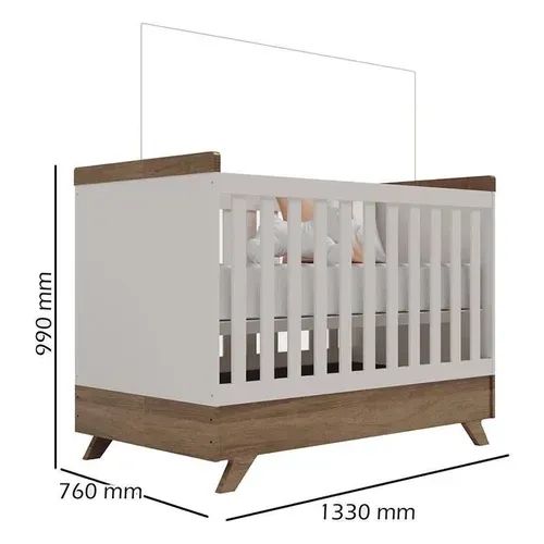 Quarto de Bebê Completo - Berço + Guarda-Roupa + Cômoda - Foto 3
