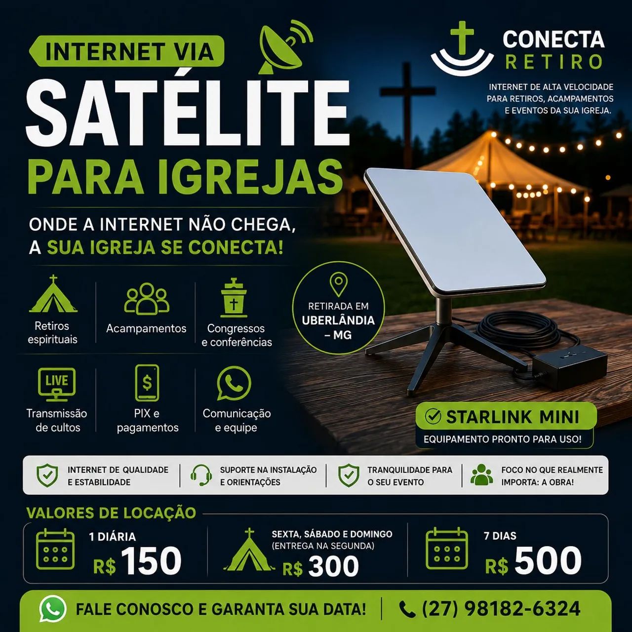 ALUGUEL DE STARLINK EM UBERLÂNDIA/MG