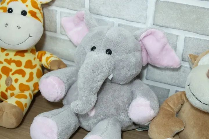 Kit 3 Pelúcias Brumar Girafa, Elefante E Macaco - Foto 4