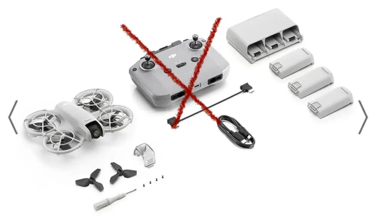 Drone DJI Neo com 3 baterias. Nunca usado.
