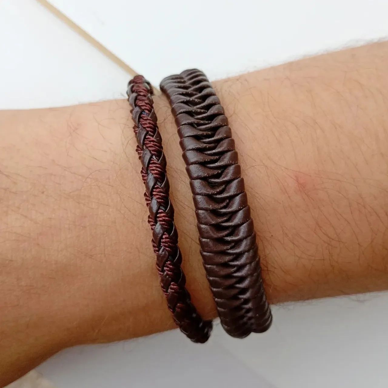 Pulseiras Masculinas Macramê Marrons