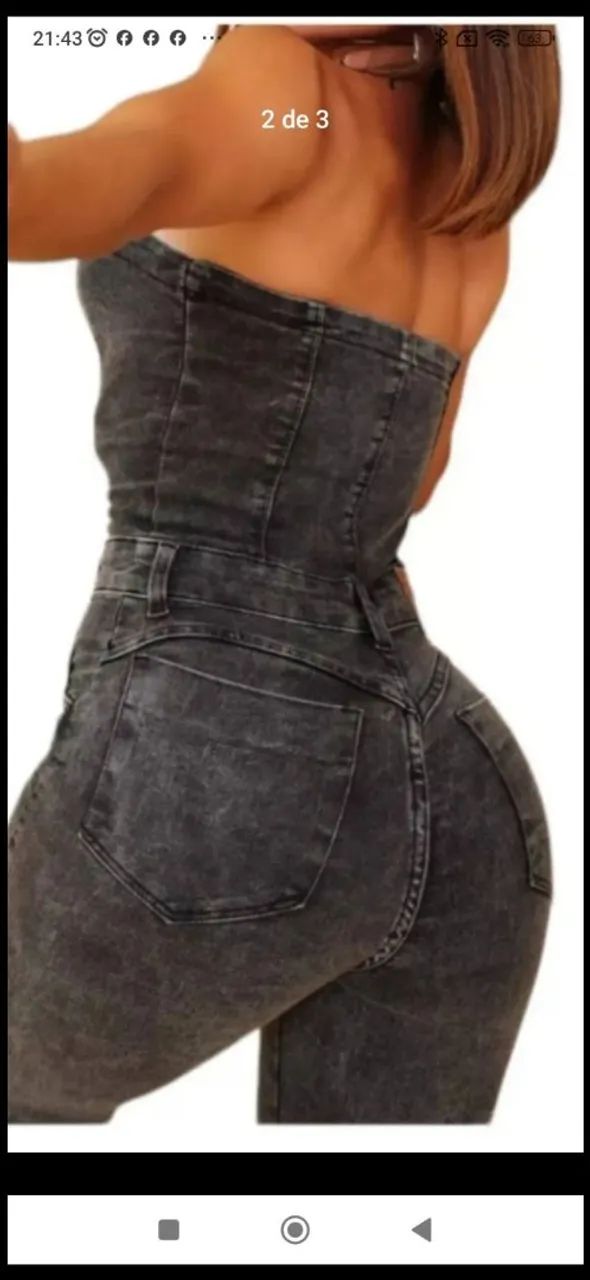 Macacão com Lycra preto Tam G - Foto 4