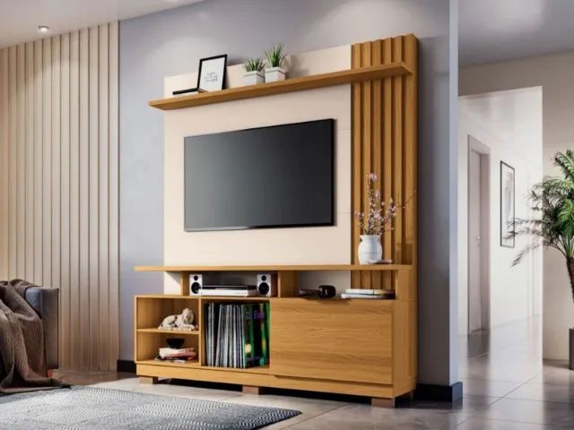 Home P/TVs Até 55 Polegadas Detalhe Ripado 1.60M. Produto Novo Direto de Fábrica. - Foto 3