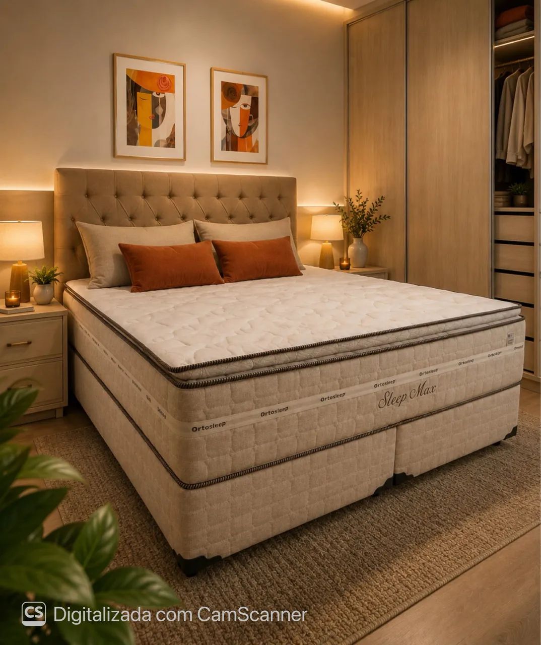 Conjunto de cama box no tamanho Queen size