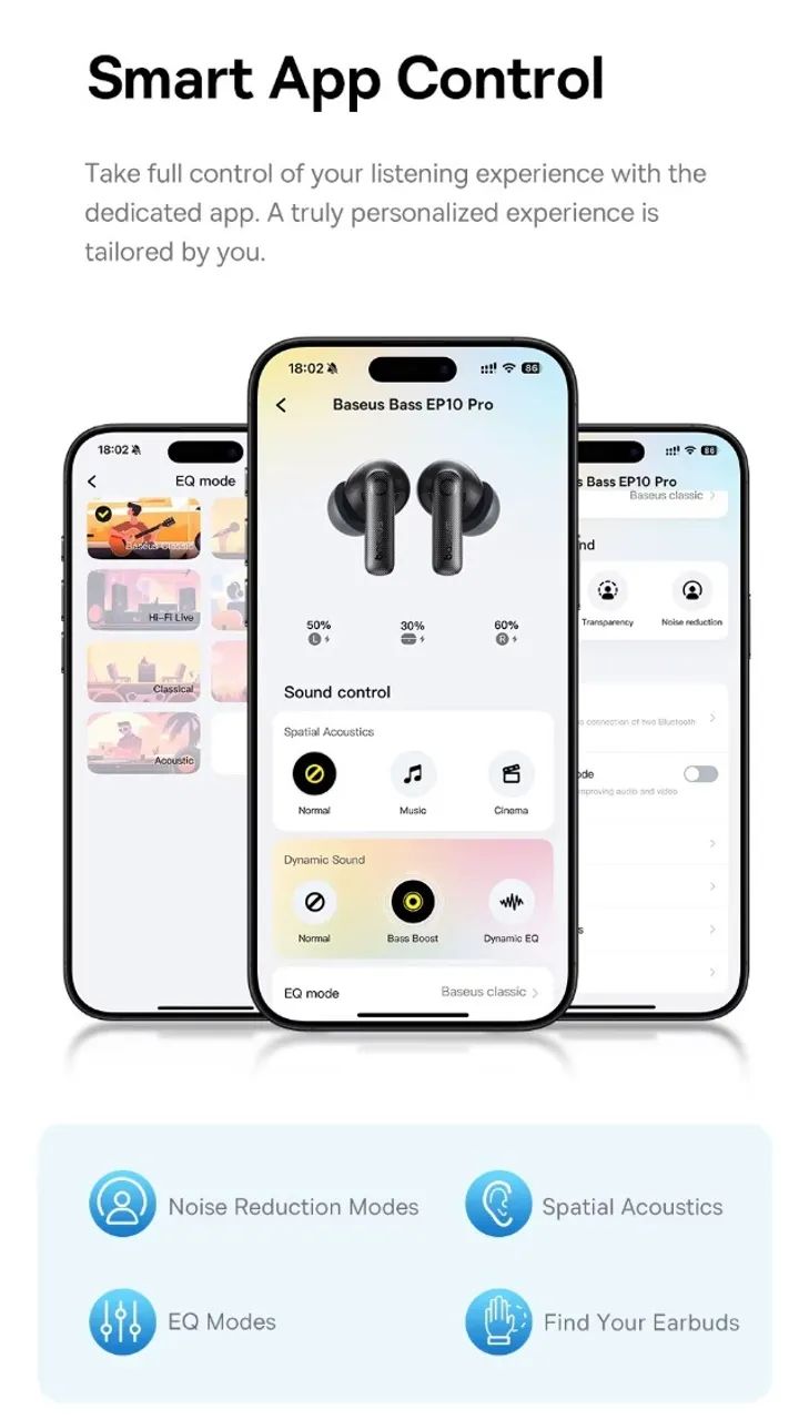Fone Bluetooth Baseus Bass EP10 Pro com ANC - Foto 2