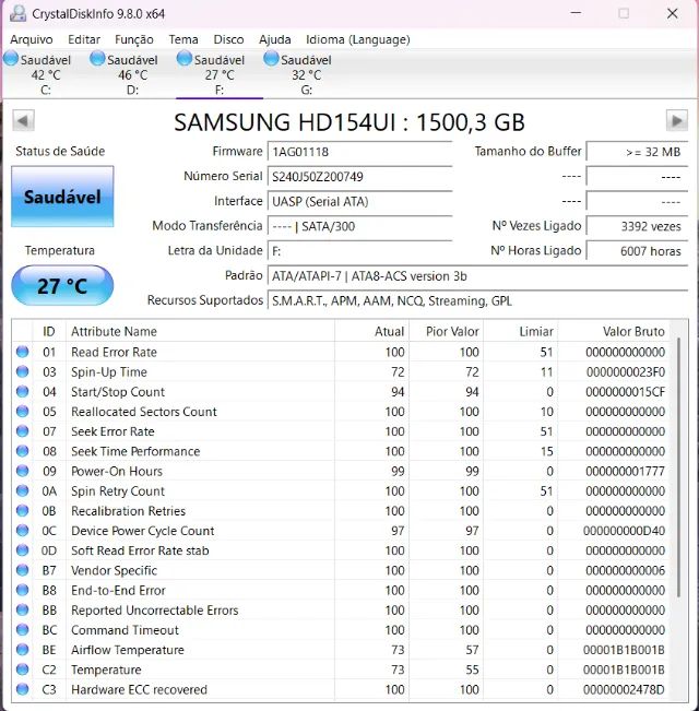 CASE EXTERNA COM 2 HDs (1TB+ 1.5TB) - Foto 5